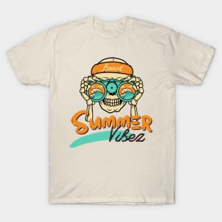 Summer Vibes at the Beach with Cool Skull T-Shirt